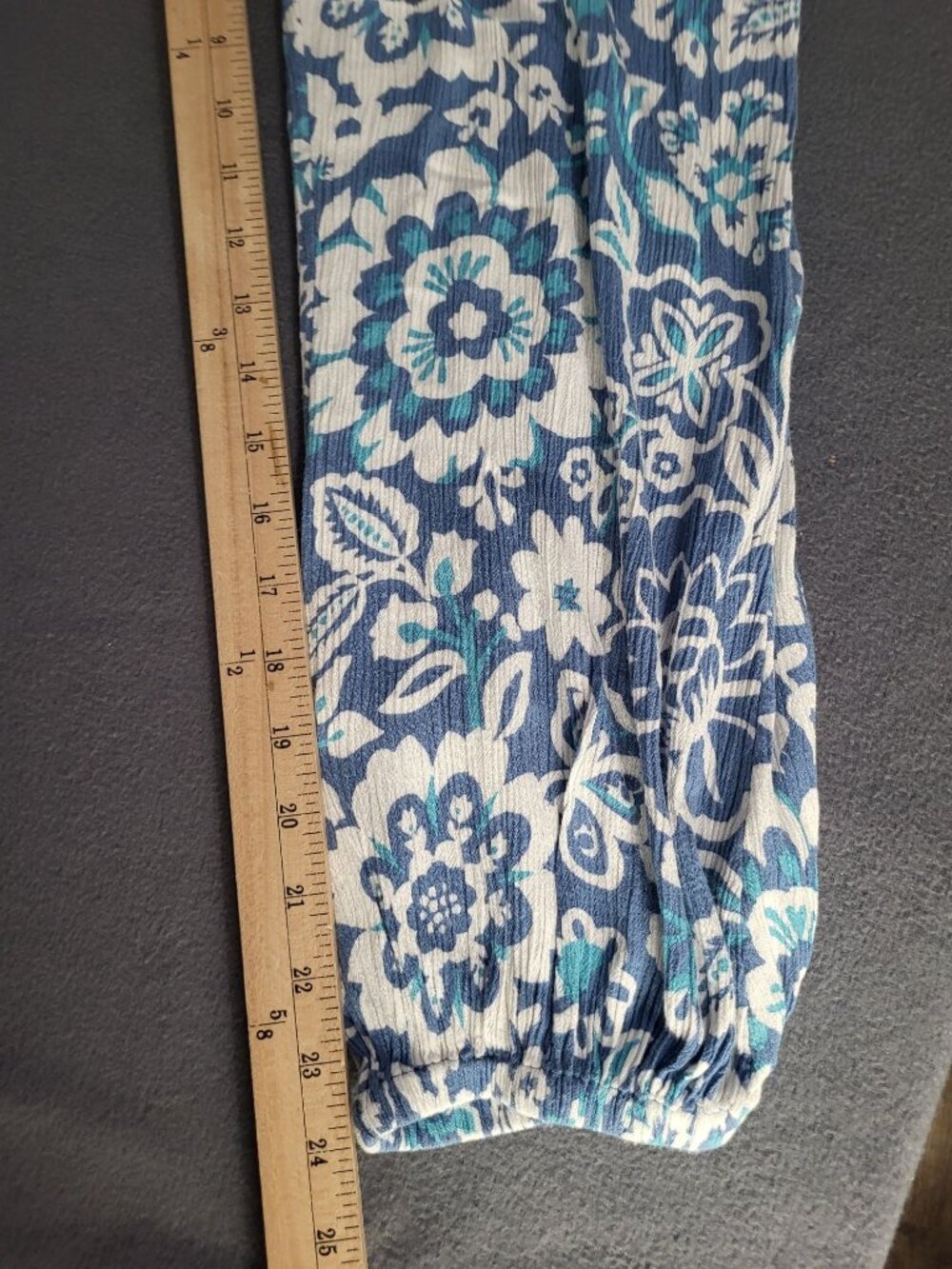 O'Neill Women's LG Elsie Pants Lounge Floral Beach Pull On Blue White Boho Surf - Picture 7 of 8